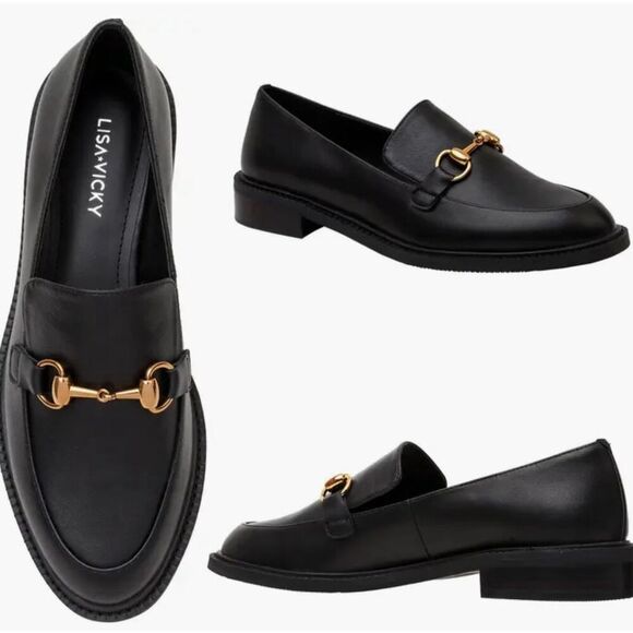 LISA * VICKY (NORDSTROM) - 🎉HP🎉 NIB - L Sz 6 "Zany-V" Sheep Napa Leather Loafers - Picture 2 of 14